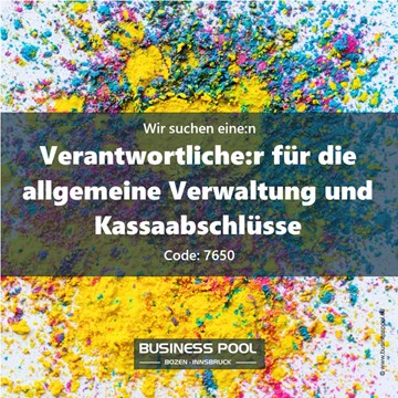 Verantwortliche:r für die allgemeine Verwaltung und Kassaabschlüsse